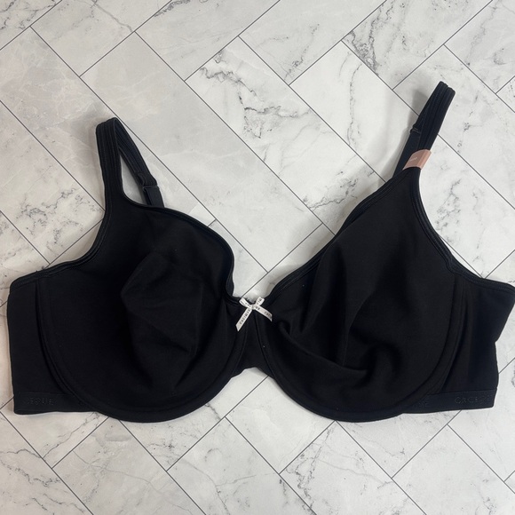 NWT Cacique Lane Bryant Womens Bra Black Unlined Demi UNDERWIRE 46DD - Picture 1 of 10